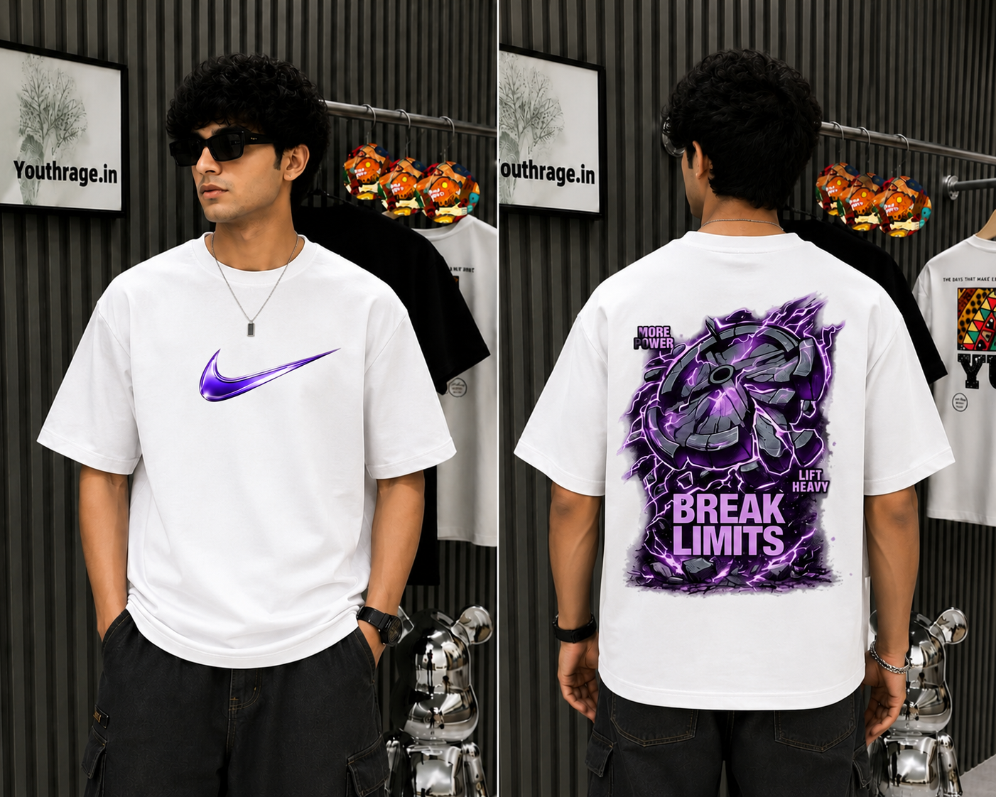 Break Limits Graphic Oversized T-Shirt – Gym & Fitness Streetwear.