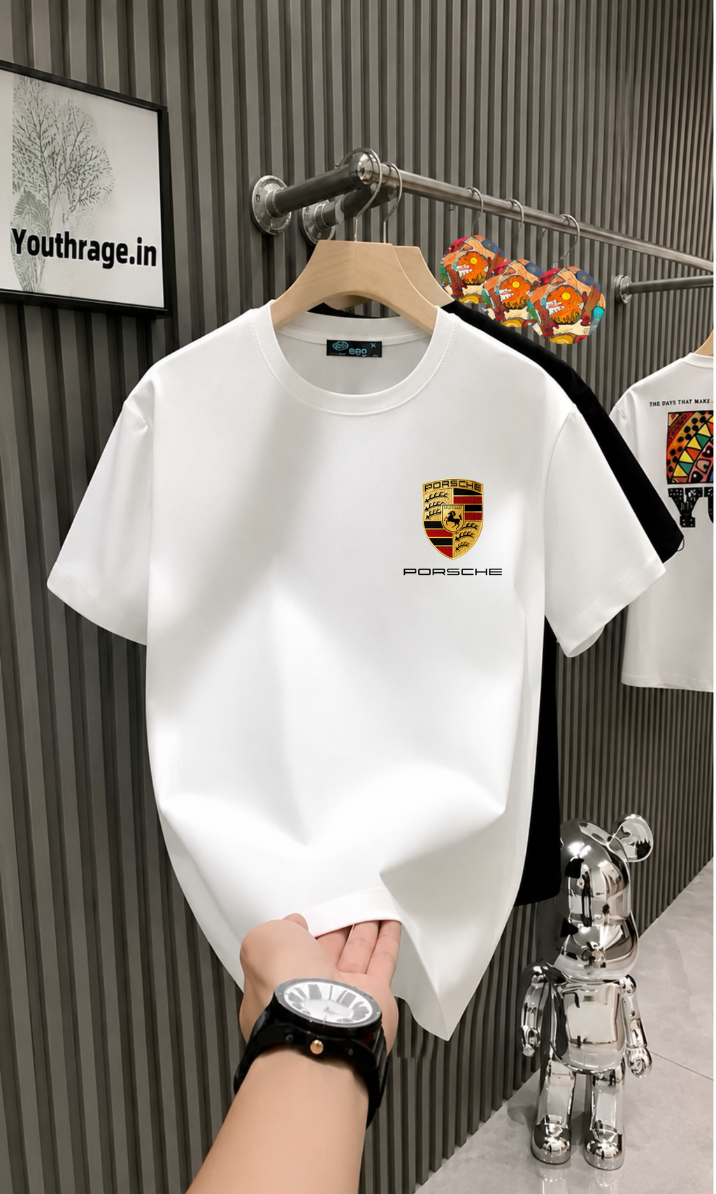 Porsche 911 GT3 RS Oversized T-Shirt – Premium 100% Cotton Graphic Tee (White)