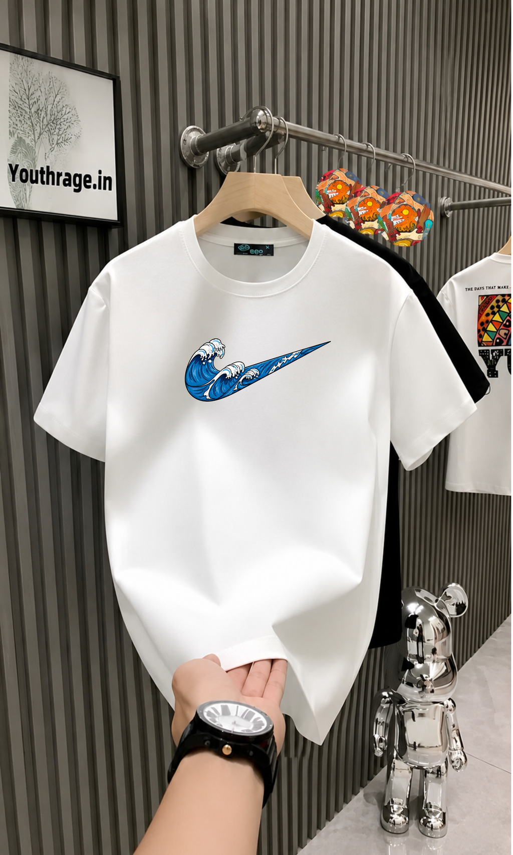 Great Wave Skull Graphic Oversized T-Shirt – Japanese Aesthetic Streetwear |