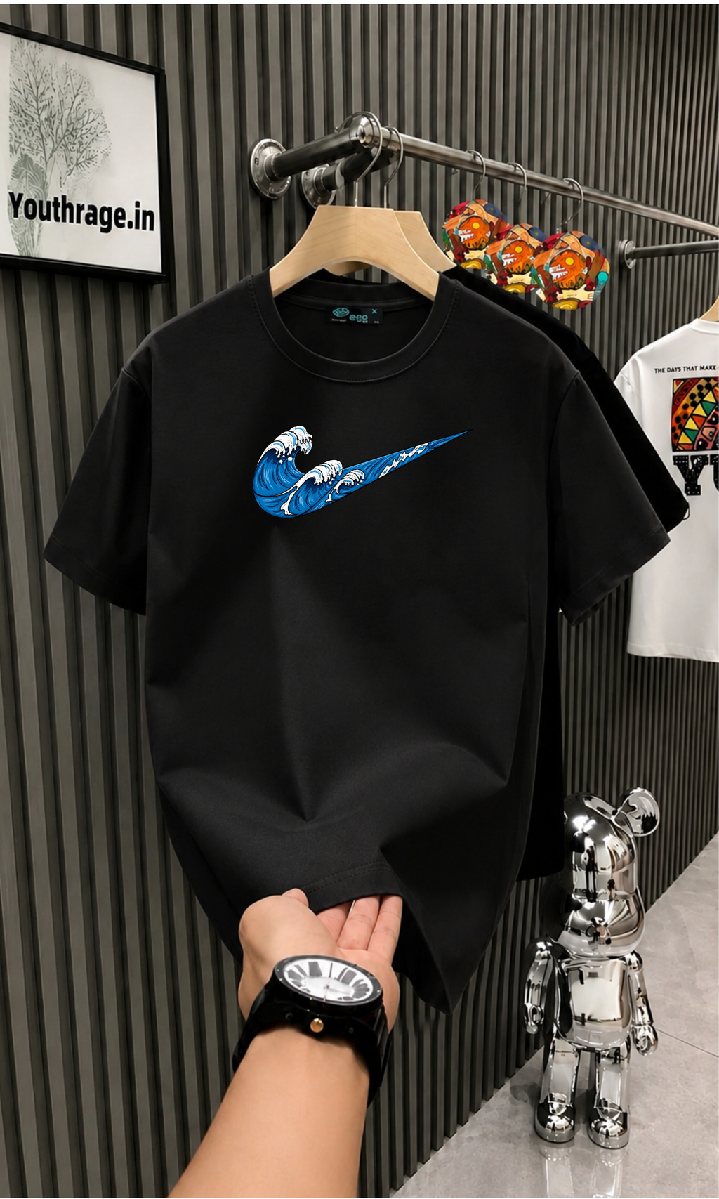 Great Wave Skull Graphic Oversized T-Shirt – Japanese Aesthetic Streetwear |