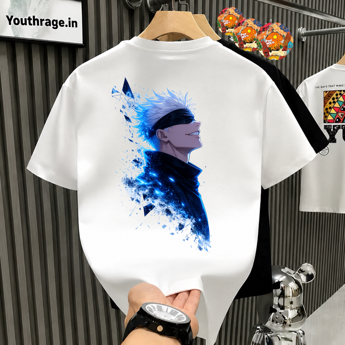 Gojo Anime Oversized T-Shirt | Blue Aura Graphic Tee | Premium Streetwear | Youth rage