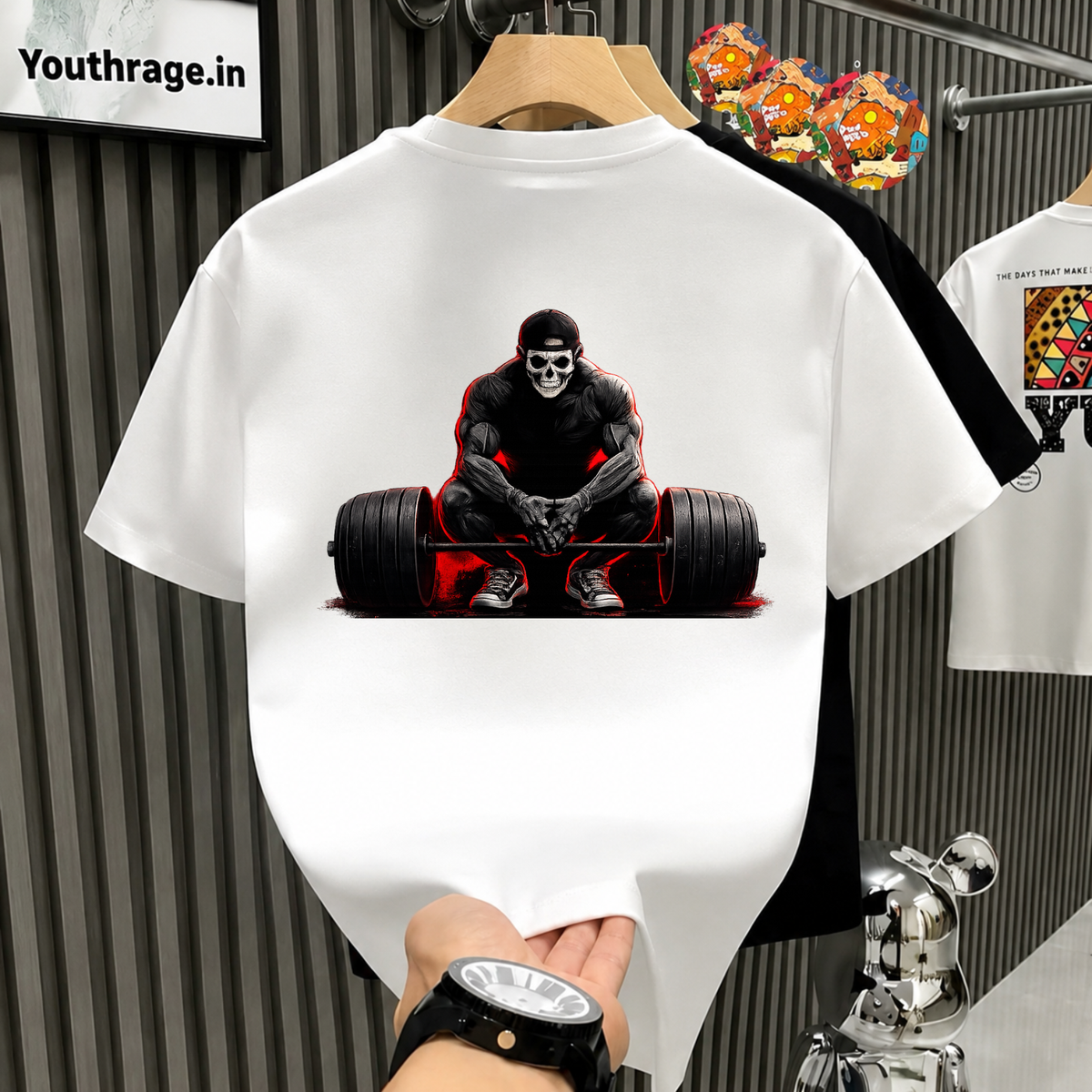 Skull Gym Oversized T-Shirt | Deadlift Graphic Tee | Fitness Streetwear