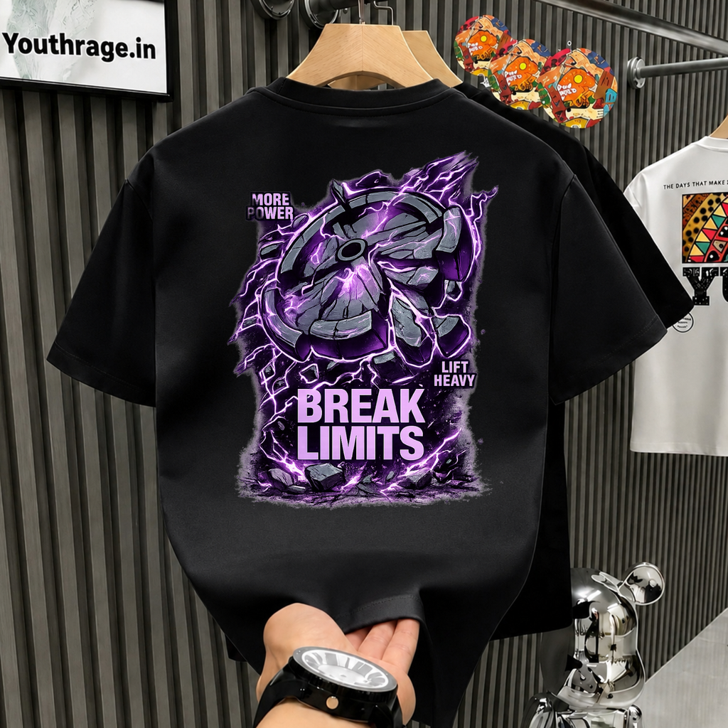 Break Limits Graphic Oversized T-Shirt – Gym & Fitness Streetwear.