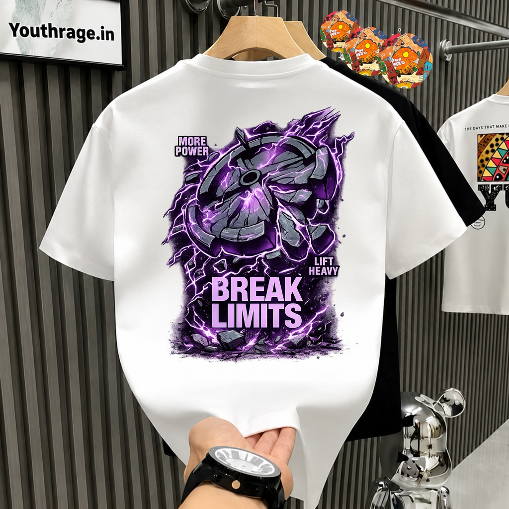 Break Limits Graphic Oversized T-Shirt – Gym & Fitness Streetwear.