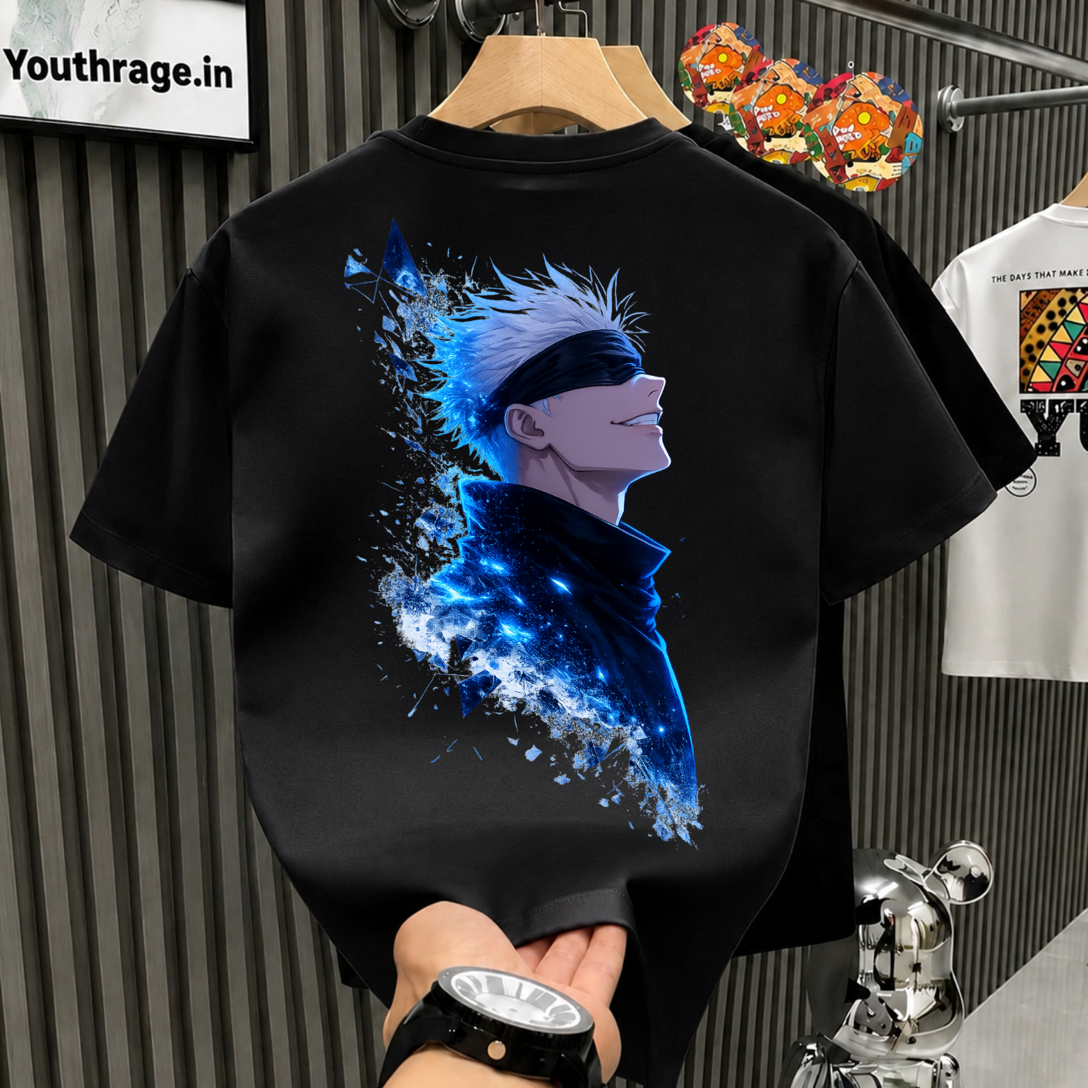 Gojo Anime Oversized T-Shirt | Blue Aura Graphic Tee | Premium Streetwear | Youth rage