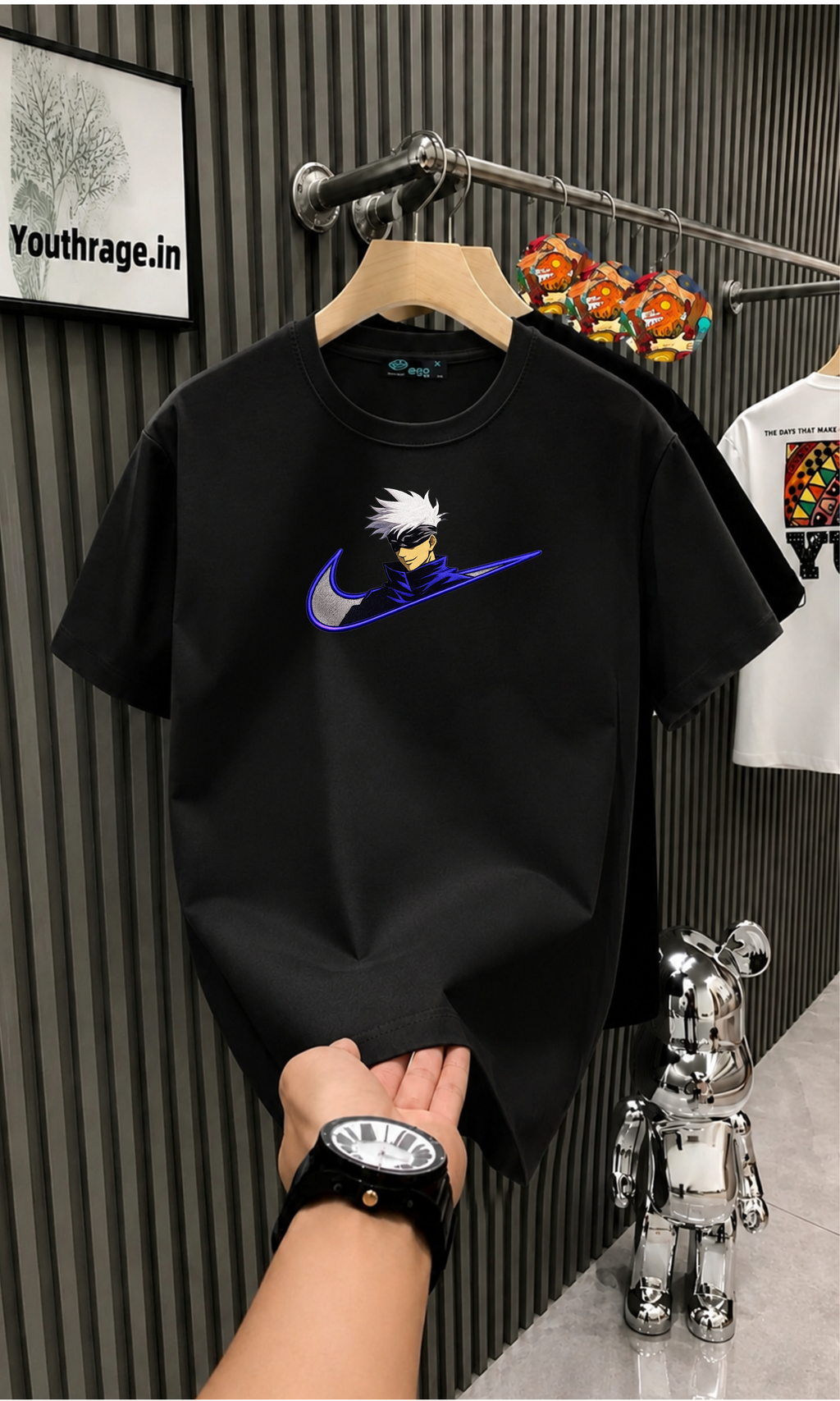 Gojo Anime Oversized T-Shirt | Blue Aura Graphic Tee | Premium Streetwear | Youth rage